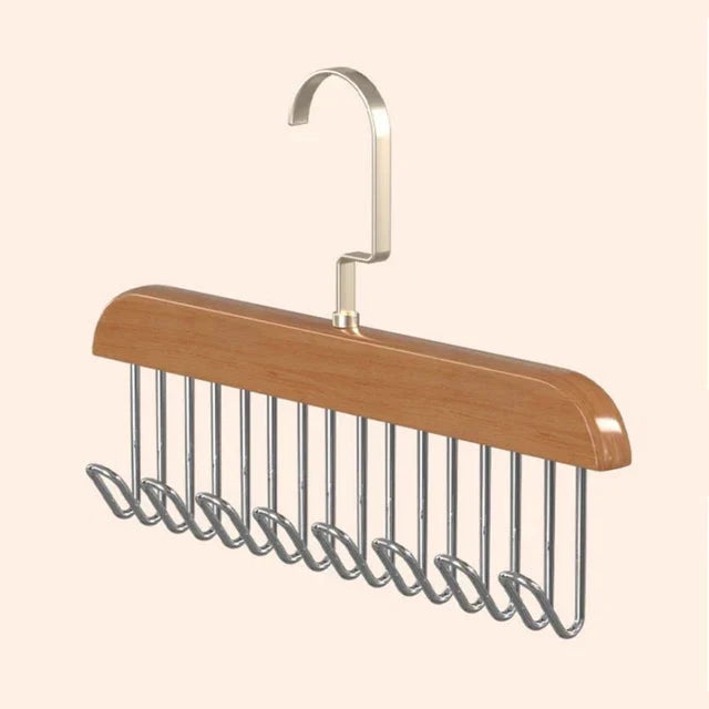 Accessory Hanger Organizer Solid Wood 360-Degree Rotating