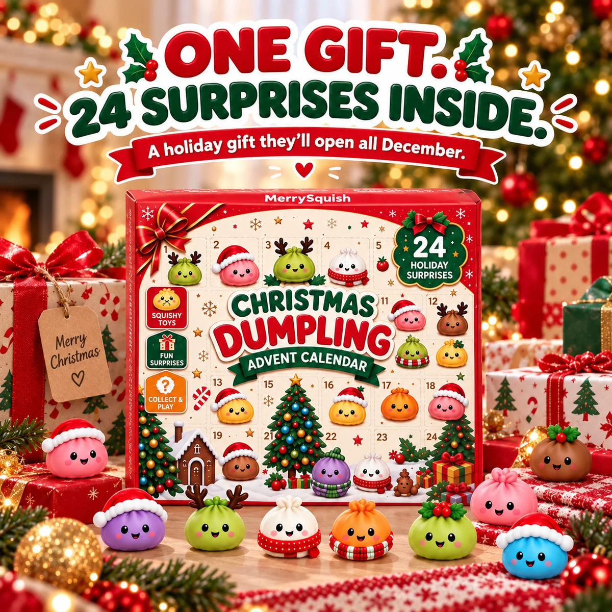 Advent Calendar 24 Soft Dumpling Figures