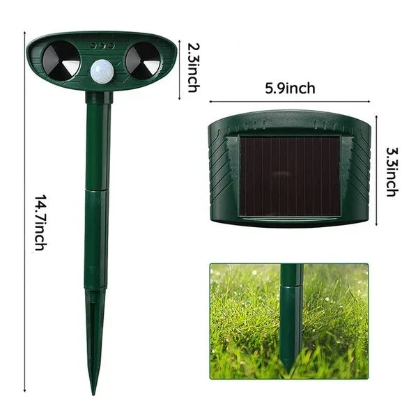 Armadillo Repellent Motion-Activated Ultrasonic Solar-Powered Weatherproof