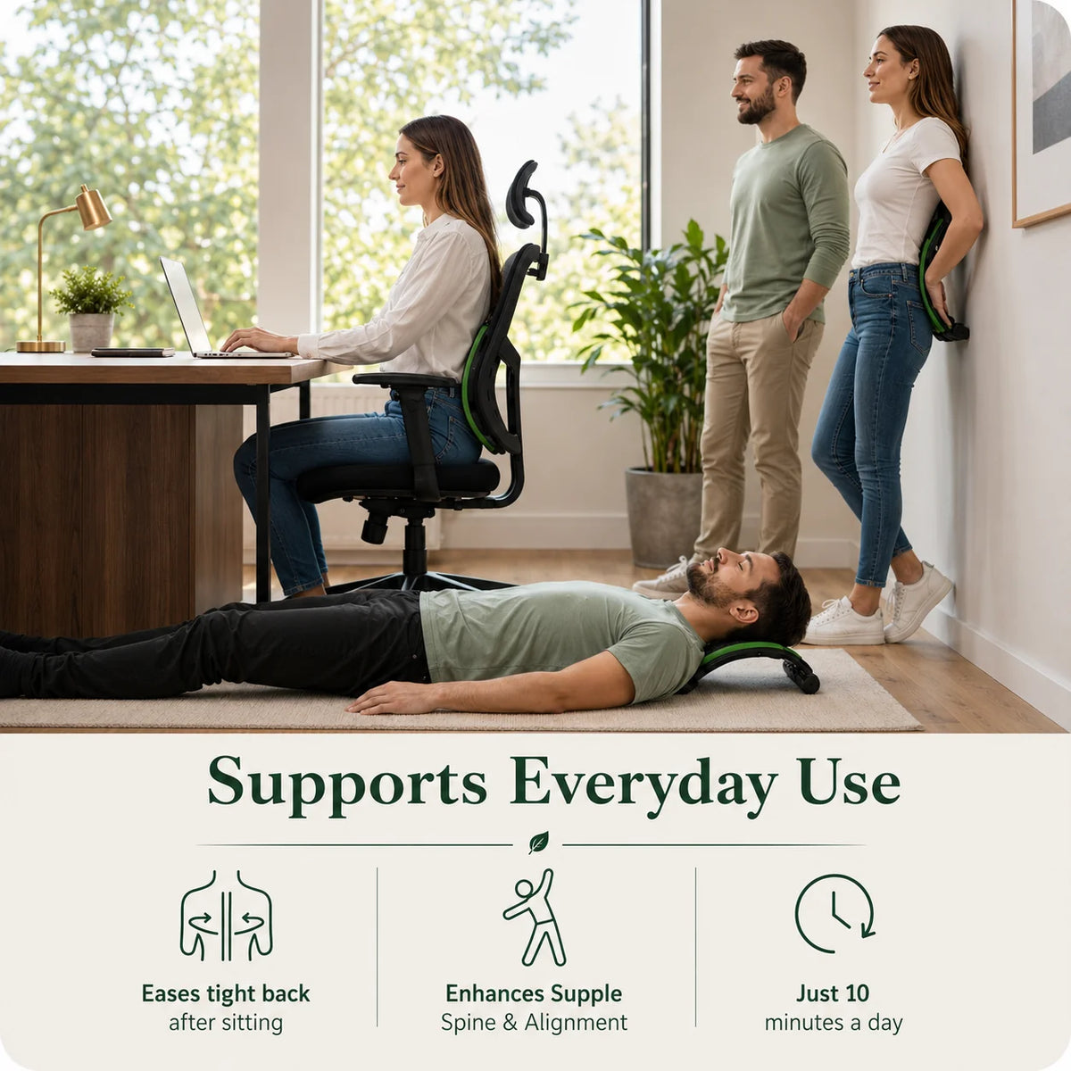 Back Stretcher & Posture Corrector 3-Level Adjustable Acupressure Surface