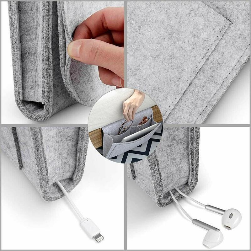 Bedside Organizer Felt 5-Pocket Storage