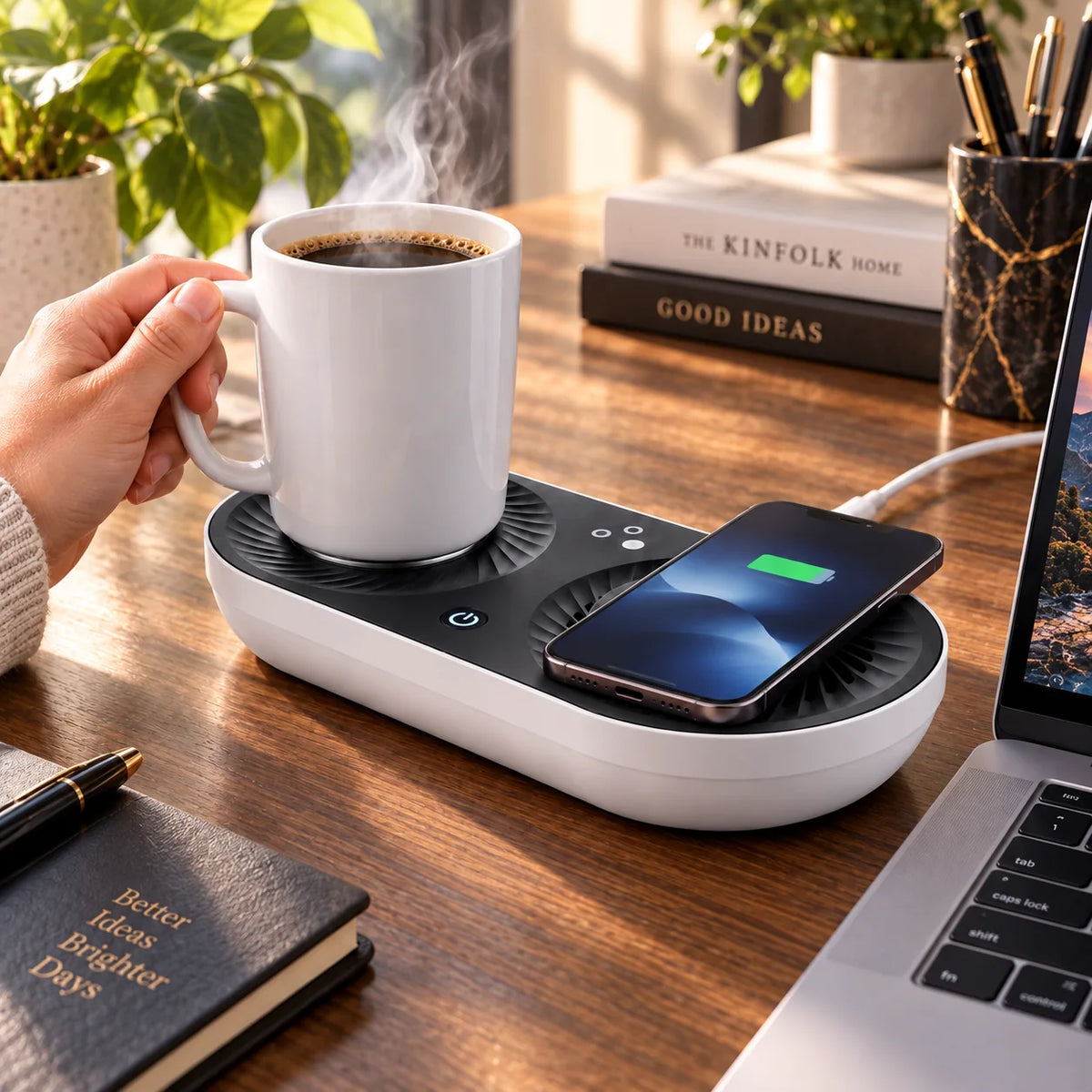 Beverage Warmer & Cooler Wireless Charging 12 Oz Mug
