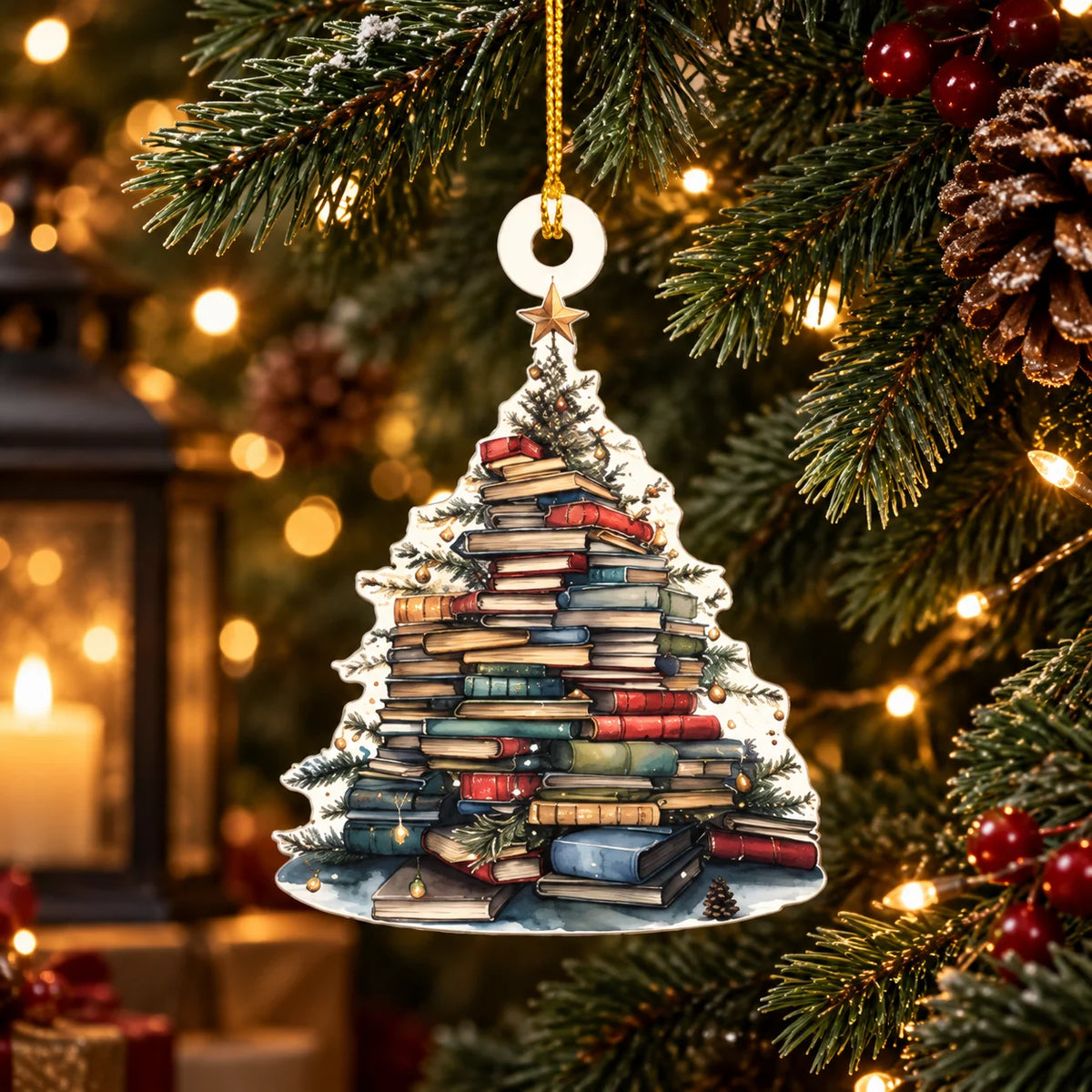 Book Ornament Set Acrylic Double-Sided Full-Color