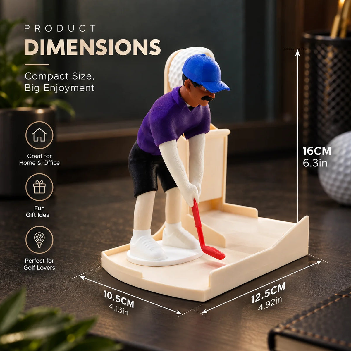 Bottle Opener Freestanding Golfer Figurine Metal Opener