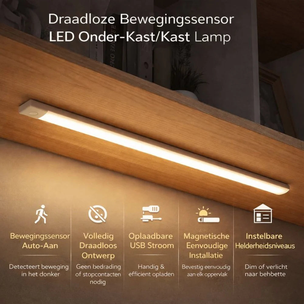Cabinet Light Motion Sensor USB Rechargeable Magnetic Mount