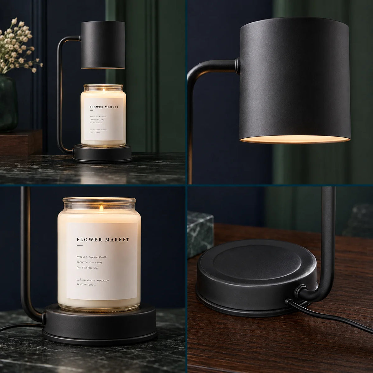 Candle Warmer Lamp Top-Down Heating Dimmable Light & Timer
