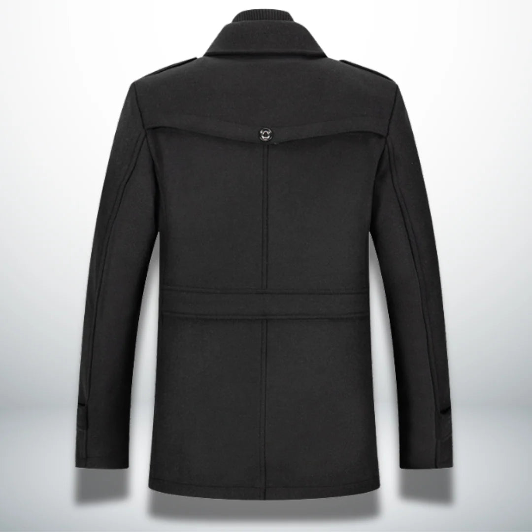 Coat Men's Long Stand-Up Collar & Classic Fit