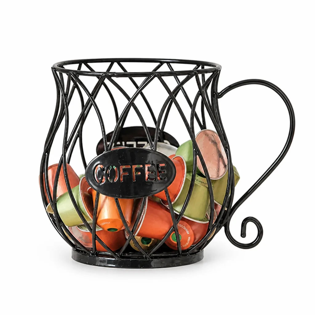 Coffee Capsule Holder Wrought Iron Open Weave