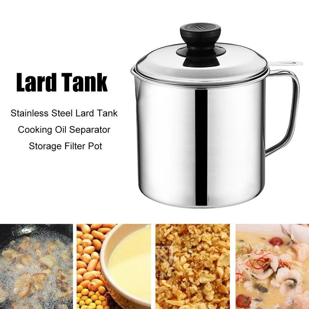 Cooking Oil Separator Stainless Steel Fine Mesh 44 Fl Oz Capacity