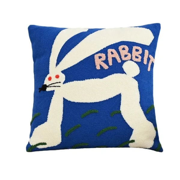 Cushion Cover Embroidered Animal Motif Machine Washable 45 cm
