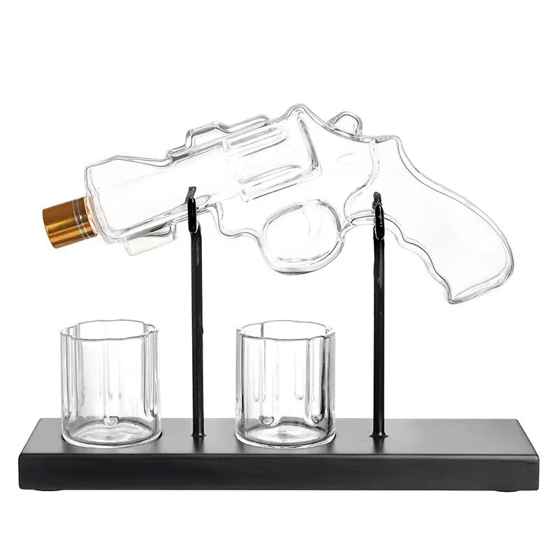 Decanter Set Glass Revolver-Shaped Design