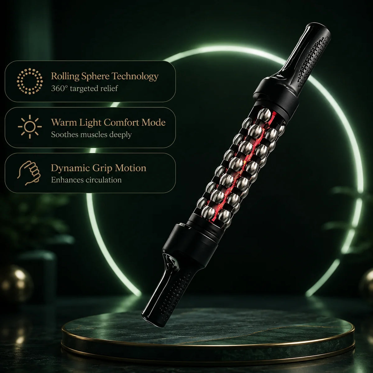 Deep Tissue Massage Roller 360° Rotating Heated 3 Speeds