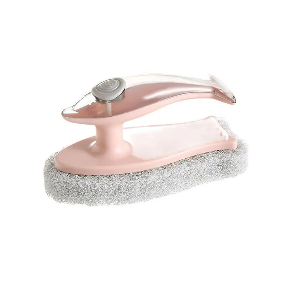 Dishwashing Brush Built-In Soap Dispenser Spring-Loaded Button