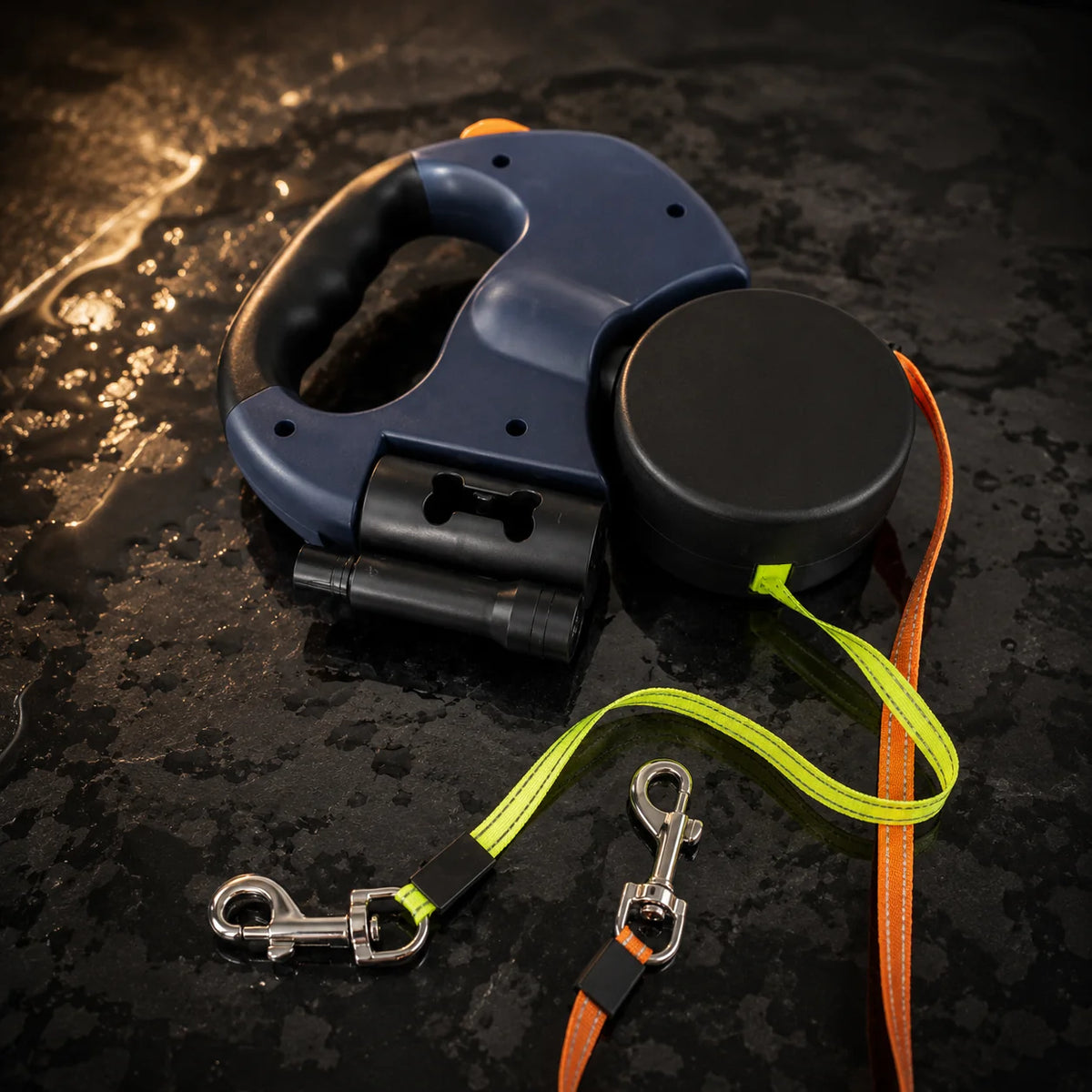 Double Dog Leash 360 Degree Anti-Tangle Swivel Padded Handle