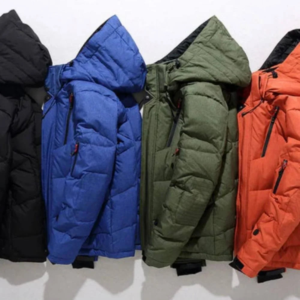 Down Jacket Duck Down Insulation Removable Hood Wind-Blocking