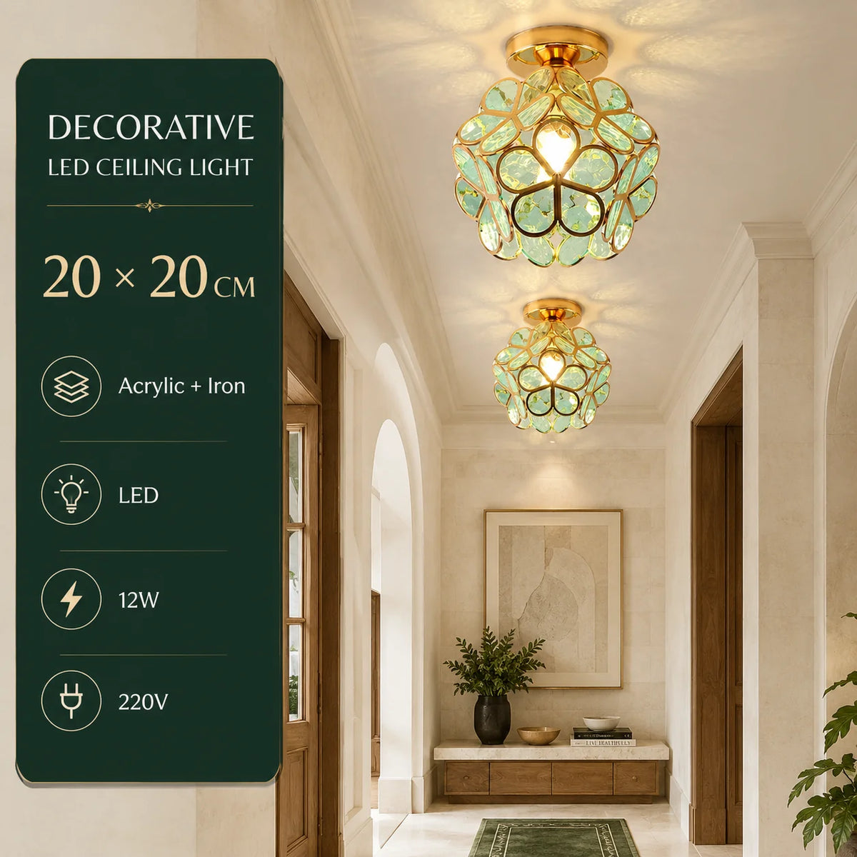 Flush Mount Ceiling Light Compact Acrylic Petals Integrated LED