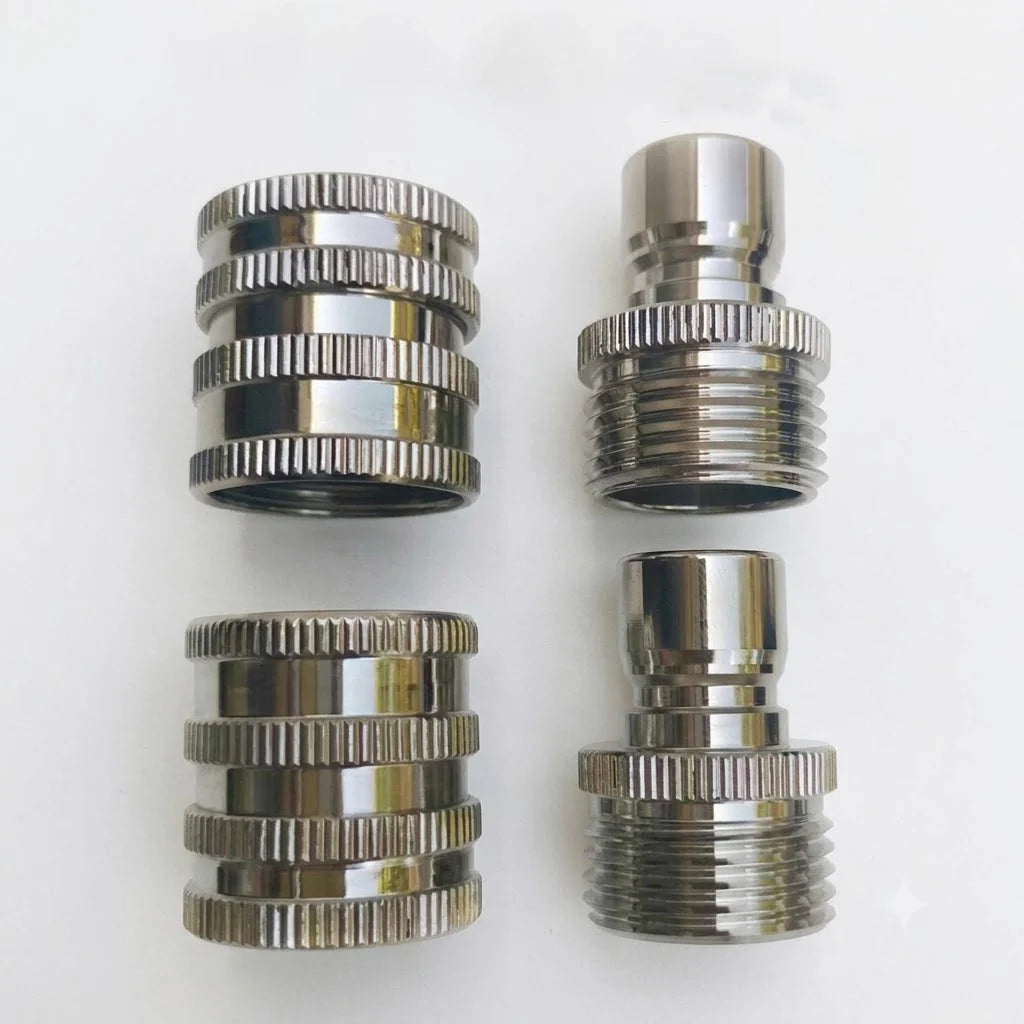 Garden Hose Connectors Stainless Steel Quick-Connect Set of 4