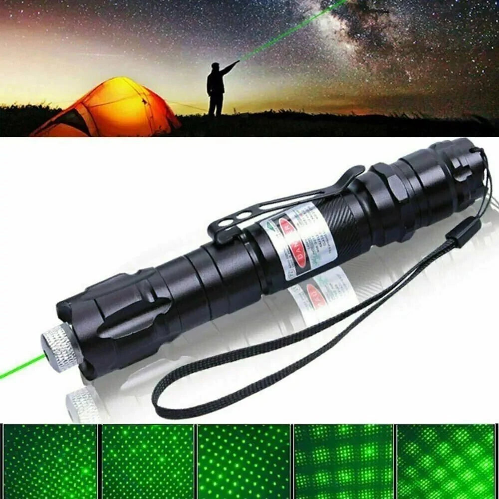 Green Laser Pointer USB Rechargeable Anodized Metal Body 6,562 Ft Range