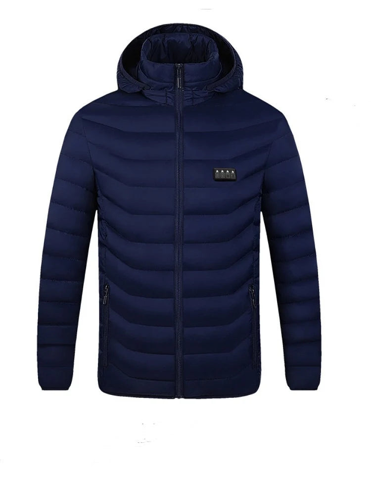 Heated Jacket Quilted Hooded 21-Zone Heating Windproof Surface