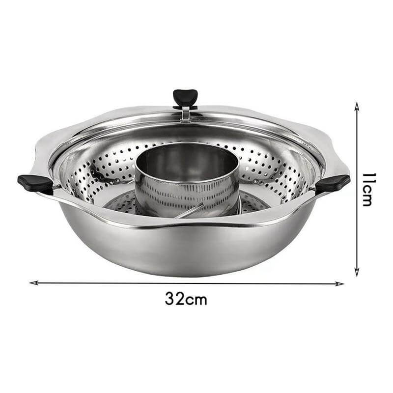 Hot Pot 360° Rotating Stainless Steel Dual-Flavor