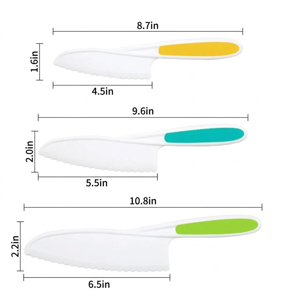 Kids Kitchen Tool Set Child-Sized Rounded-Edge</|fim_suffix|>