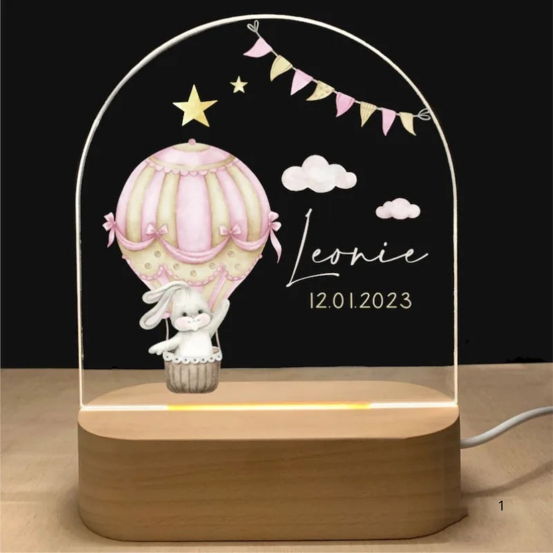 Kids Night Light Personalized USB Rechargeable Warm White