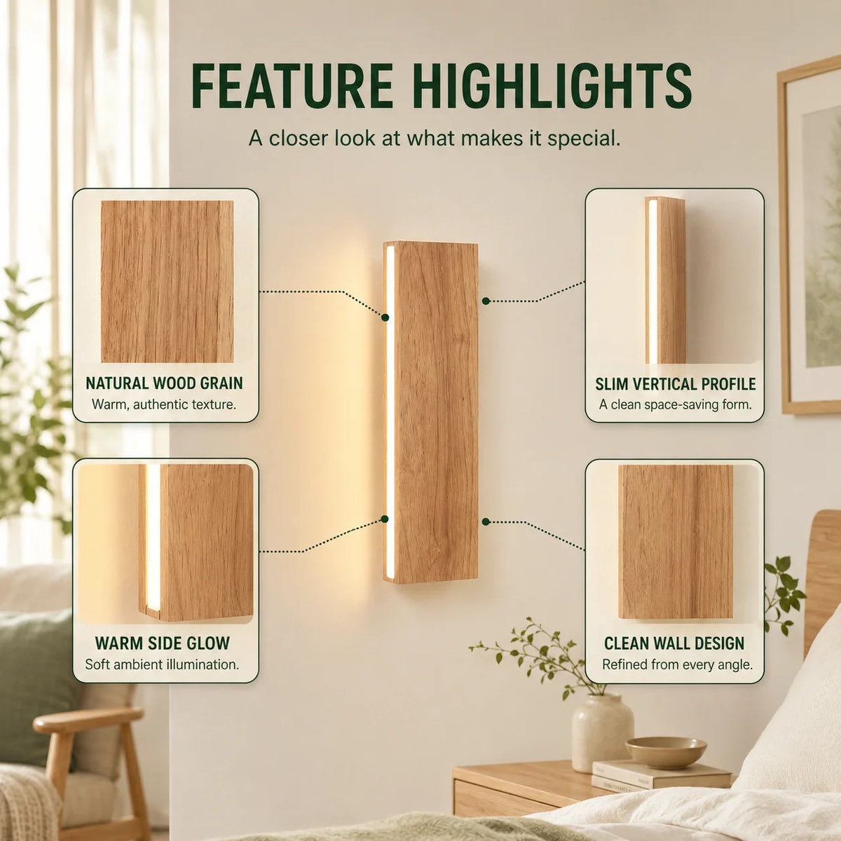 LED Wall Sconce Slim Profile & Rotatable Head