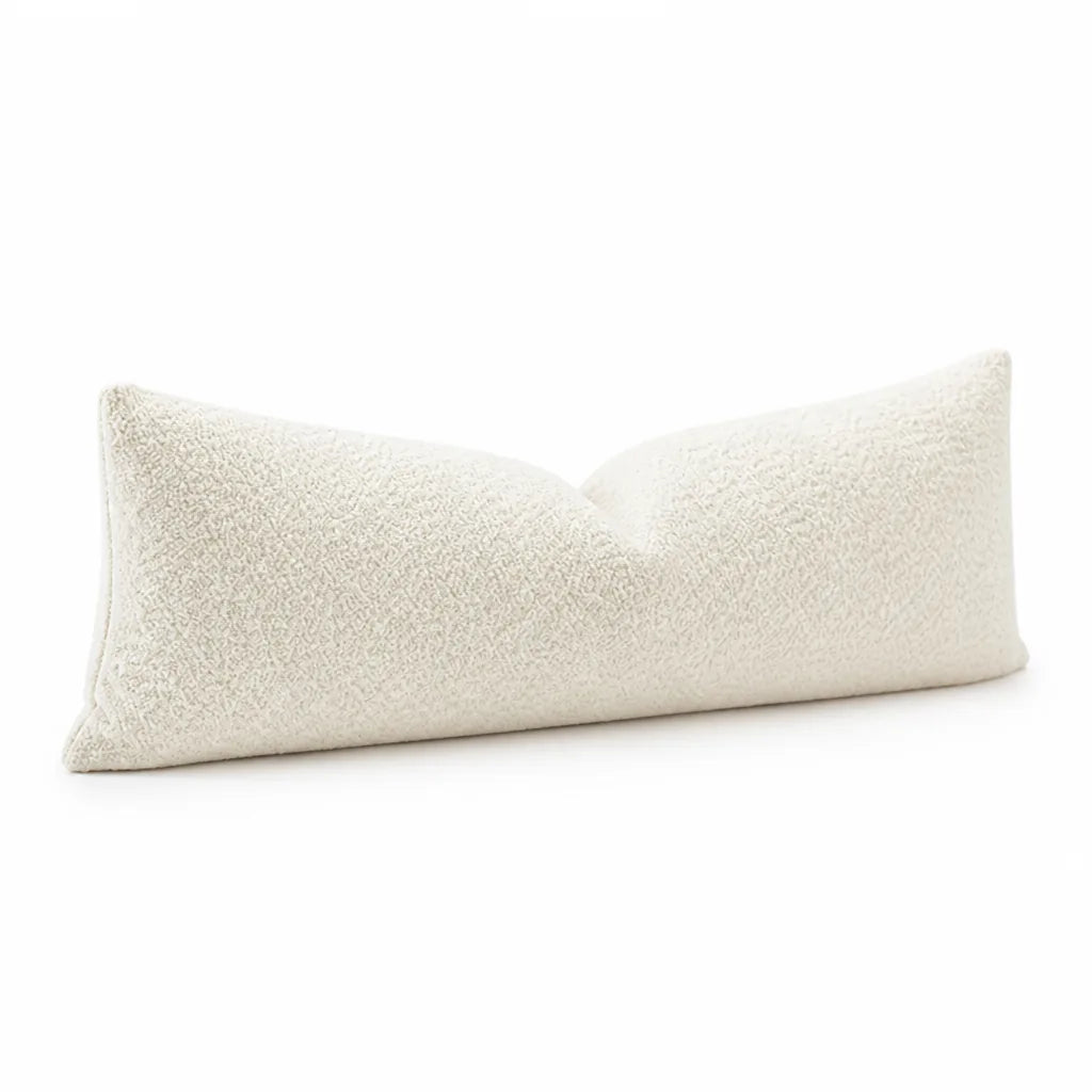 Lumbar Pillow Extra-Long Ergonomic Bouclé Cover
