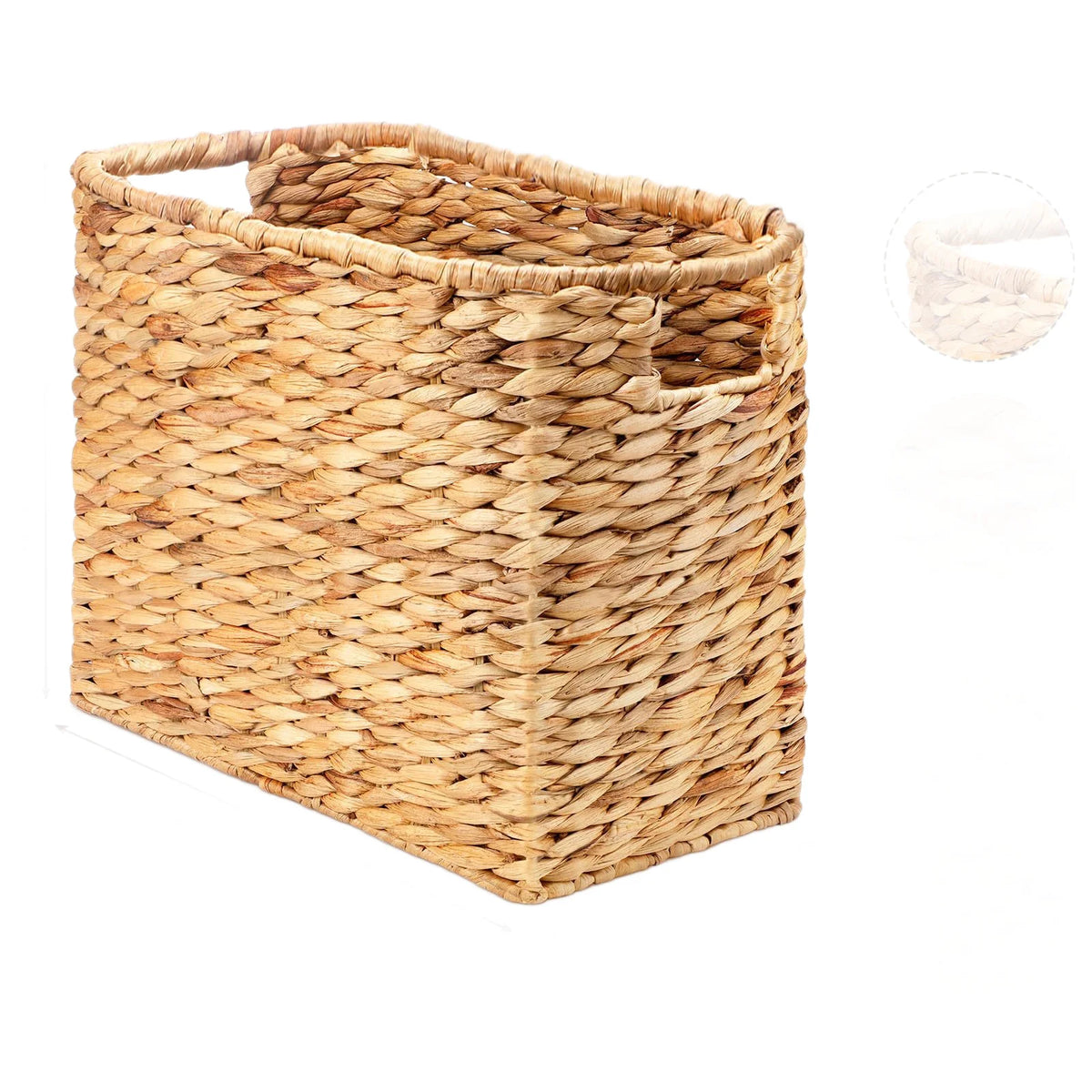 Magazine Organizer Handcrafted Woven Paper Rope Scalloped Edges