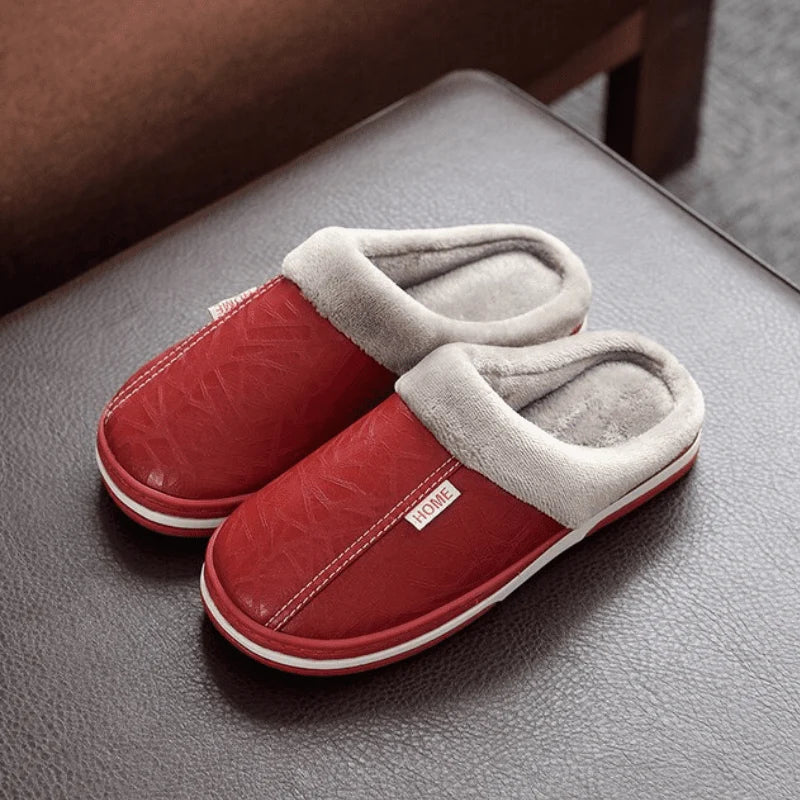 Men’s Slippers Plush Lined Cushioned EVA Sole Slip-On Design