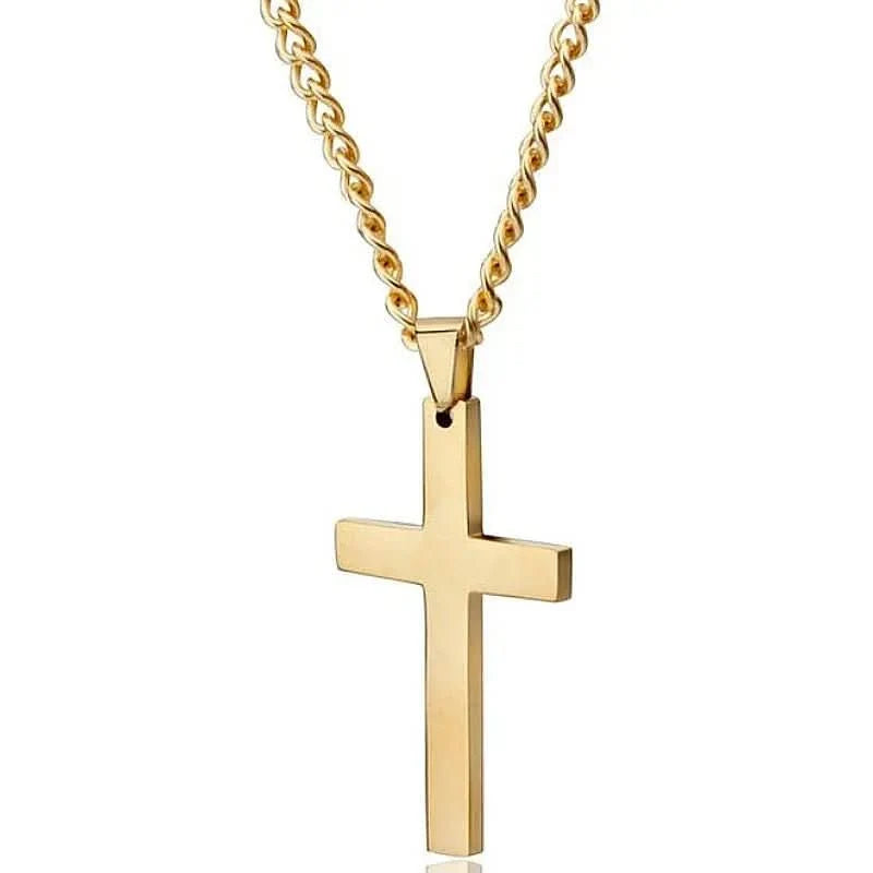 Necklace Cross Pendant Stainless Steel 23.6-Inch Chain