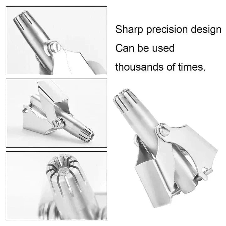 Nose & Ear Hair Trimmer Manual Stainless Steel Rotating Blades