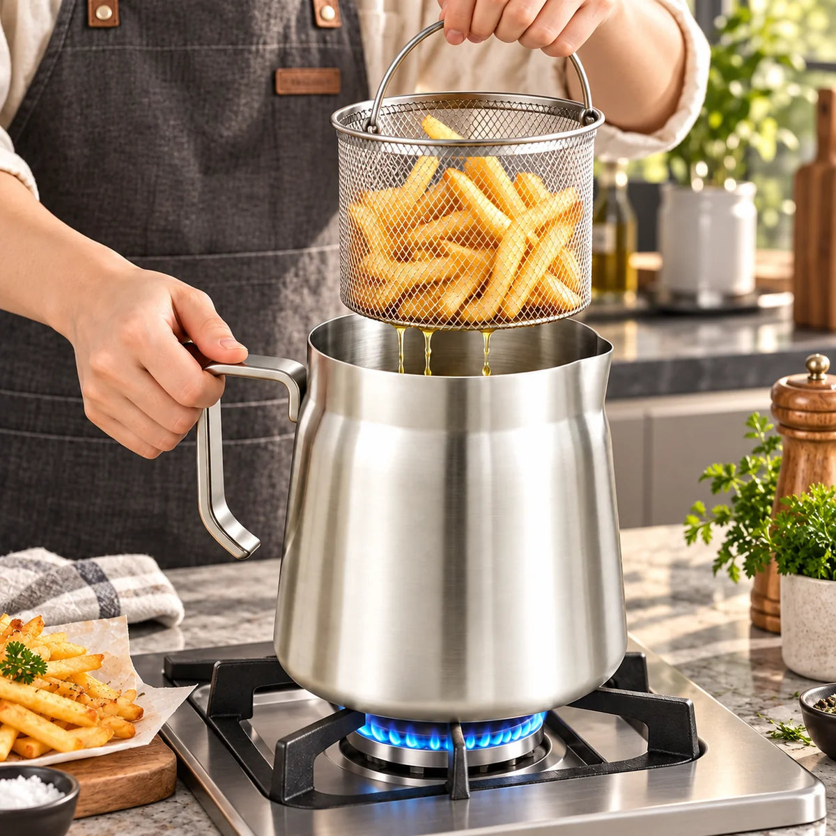 Oil Strainer Pot Stainless Steel Integrated Mesh Filter