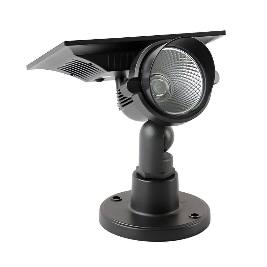 Outdoor Solar Spotlight Adjustable Head Rotating Panel Weather-Resistant Aluminum