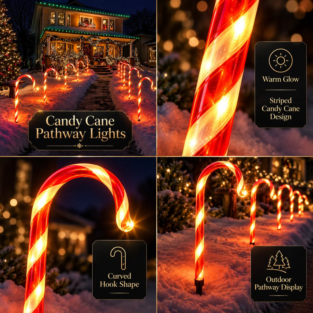 Pathway Lights Solar-Powered Dusk-to-Dawn Set of 12
