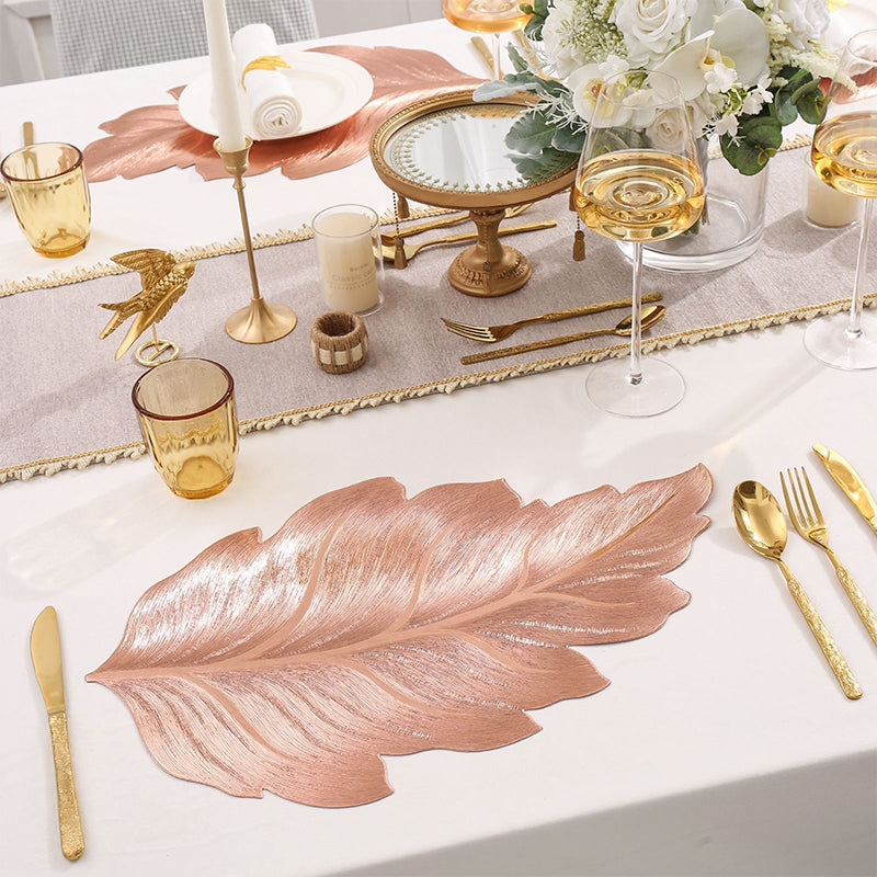 Placemat 3D Embossed Leaf Non-Slip Heat-Resistant