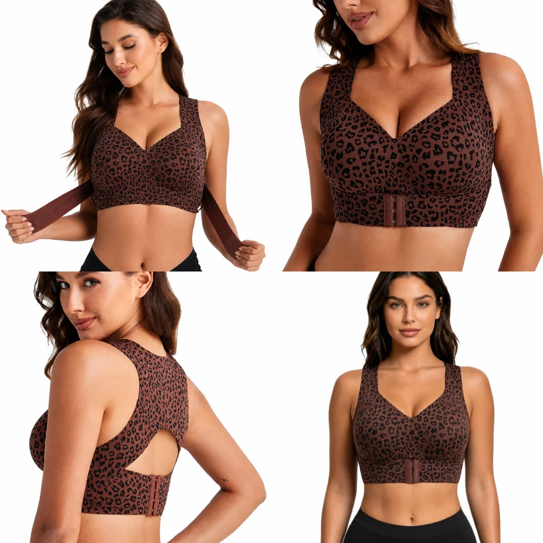 Posture Support Bra X-Back Design Front Hook Closure