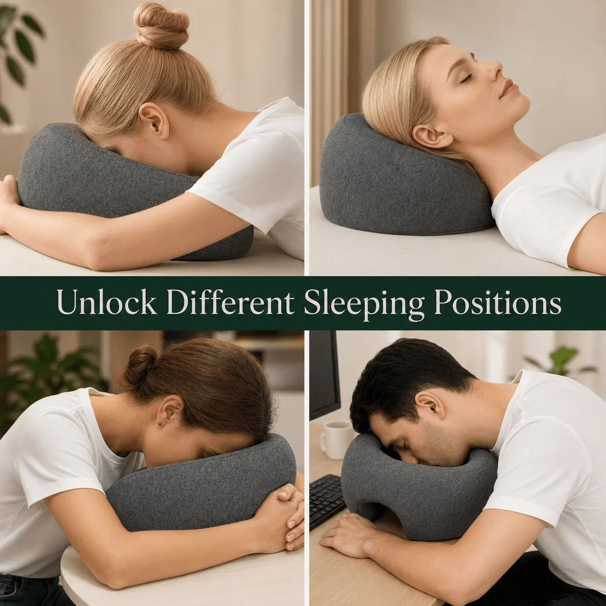 Prone Face Pillow Memory Foam Round Opening Removable Cover