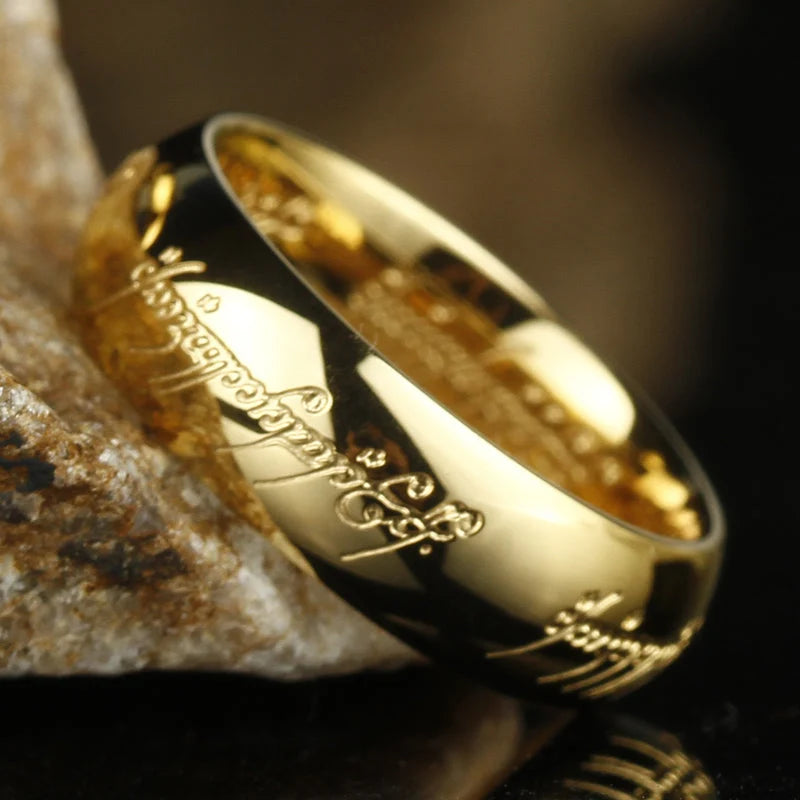Ring Glow-In-The-Dark Engraved Runes Nickel-Free