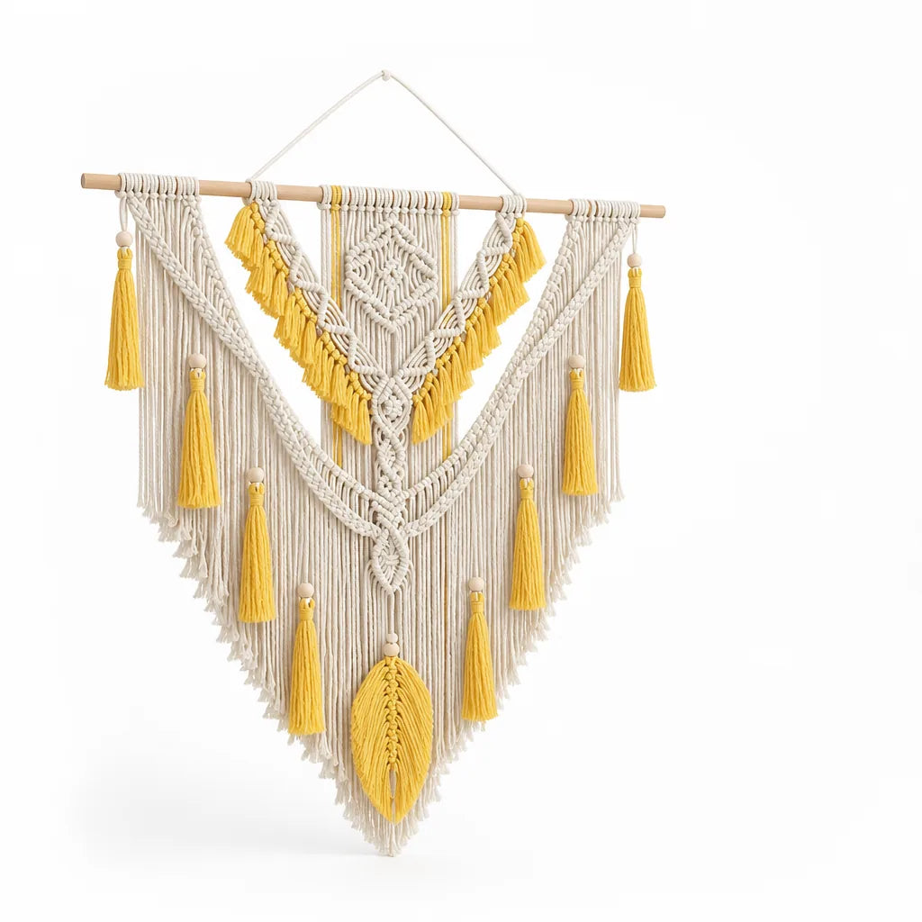Scandinavian Boho Hand-Knotted Macrame Wall Hanging (75 x 95 cm)
