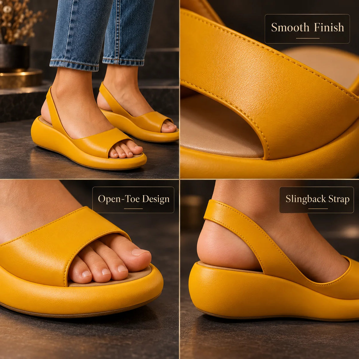 Slingback Sandals Open Toe Secure Heel Comfortable Fit