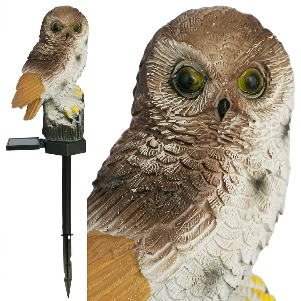 Solar Garden Owl Light Dusk-To-Dawn Weather-Resistant