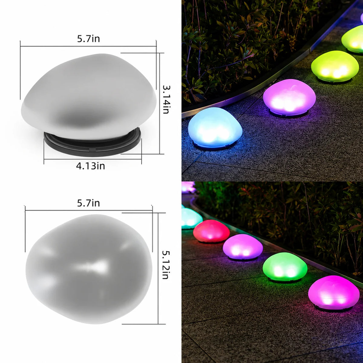 Solar Garden Rock Light Solar-Powered IP65 Weatherproof