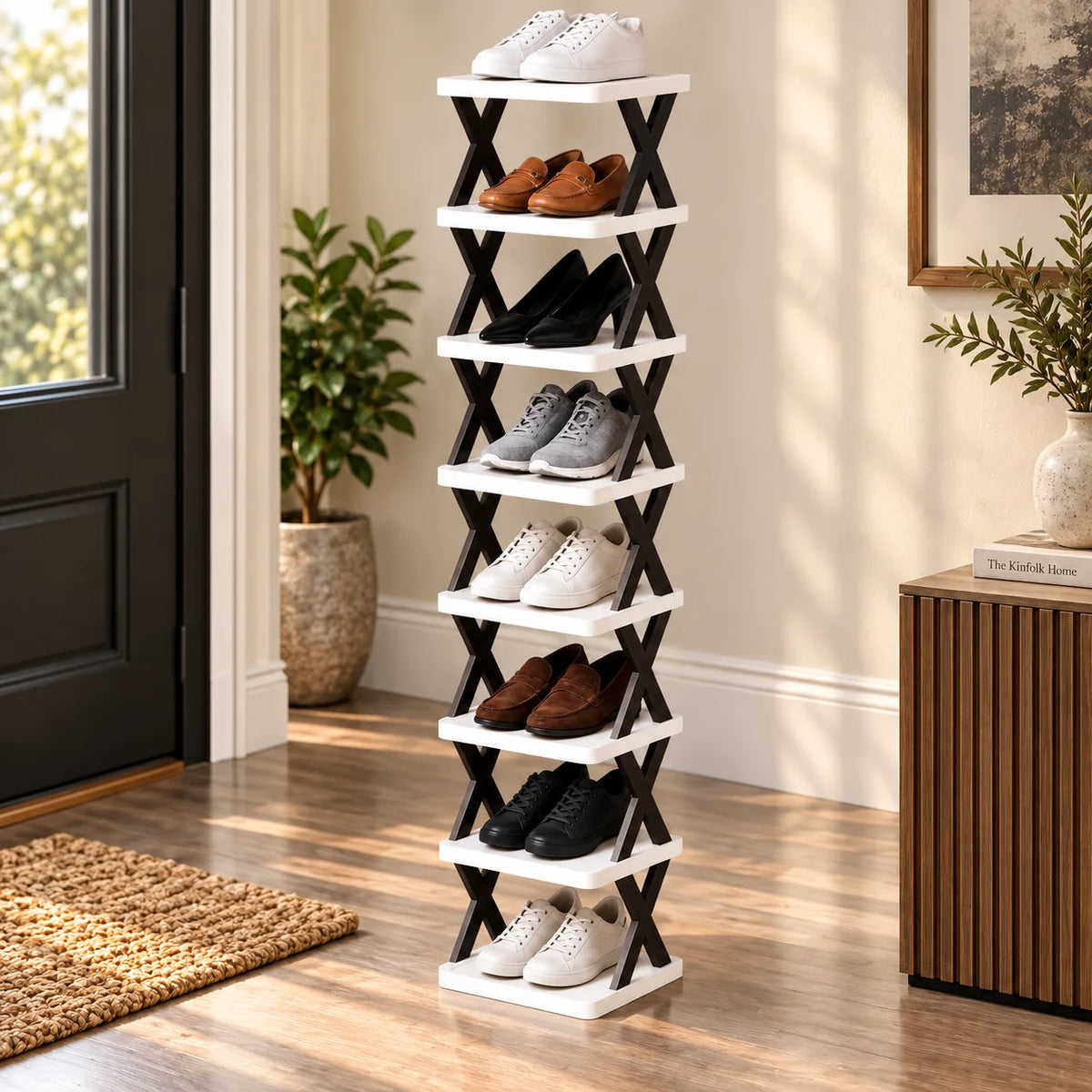 Stackable Shoe Rack Modular Tool-Free Space-Saving