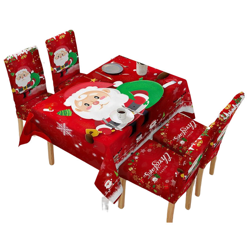 Tablecloth Christmas Print Durable & Easy-Care