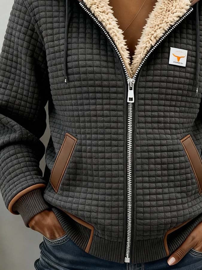 Thermal Fleece Jacket Quilted Padded Windproof