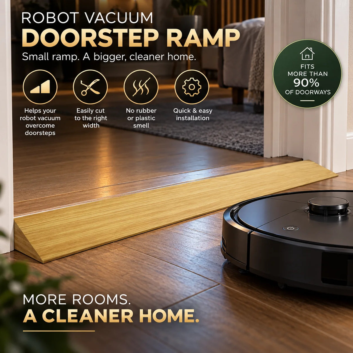 Threshold Ramp Robot Vacuum Low Profile Cuttable 35.4 Inch