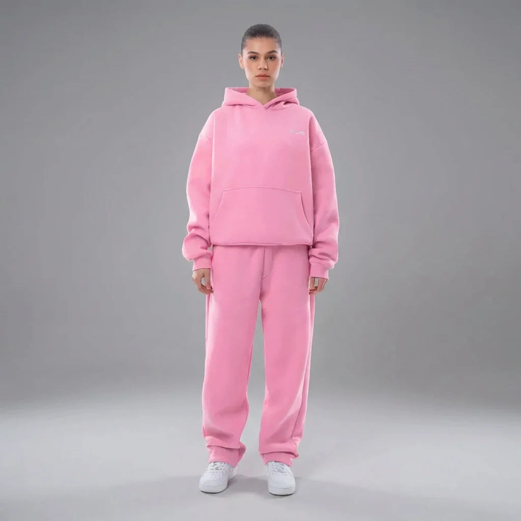 Tracksuit Set Unisex Matching Jacket & Pants Elastic Waistband