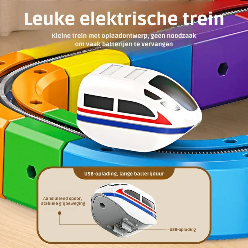Train Building Set Modular 3D Track Rechargeable Train