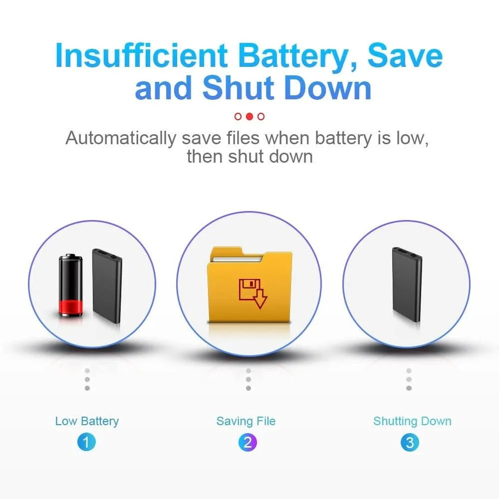 Voice Recorder Voice-Activated Recording 32GB Storage 50-Hour Battery Life